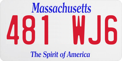 MA license plate 481WJ6