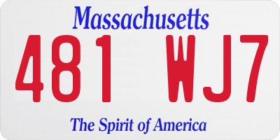 MA license plate 481WJ7