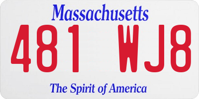 MA license plate 481WJ8