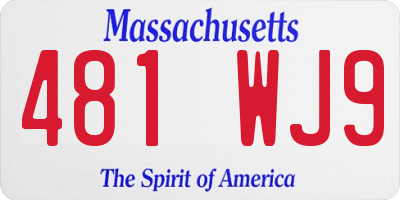 MA license plate 481WJ9
