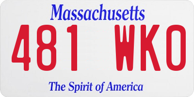 MA license plate 481WK0