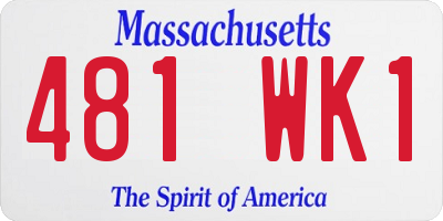 MA license plate 481WK1