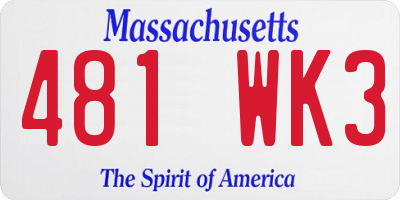 MA license plate 481WK3