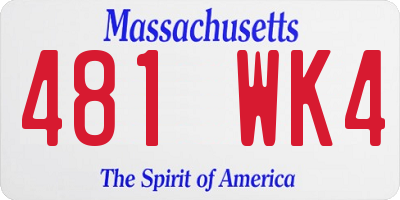 MA license plate 481WK4