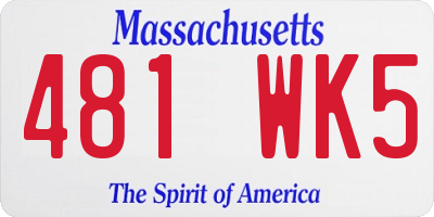 MA license plate 481WK5