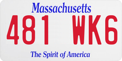 MA license plate 481WK6