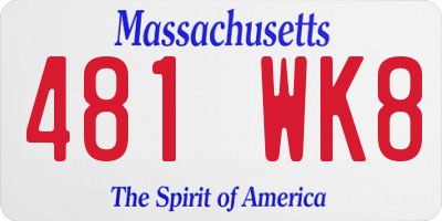 MA license plate 481WK8