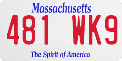 MA license plate 481WK9