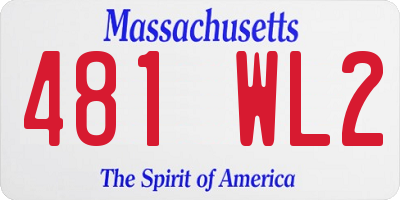 MA license plate 481WL2
