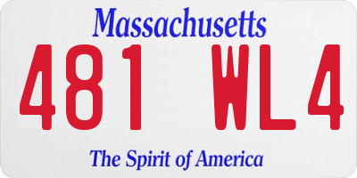 MA license plate 481WL4