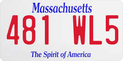 MA license plate 481WL5
