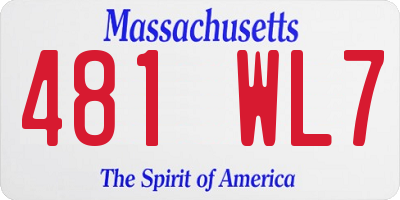 MA license plate 481WL7