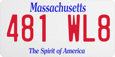 MA license plate 481WL8