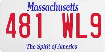 MA license plate 481WL9