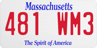 MA license plate 481WM3