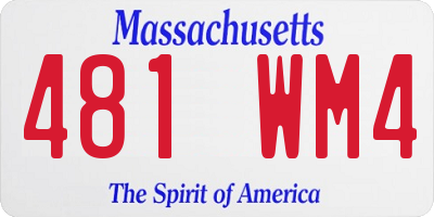 MA license plate 481WM4