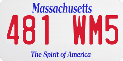 MA license plate 481WM5