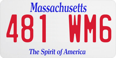 MA license plate 481WM6