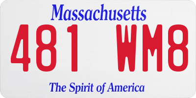 MA license plate 481WM8