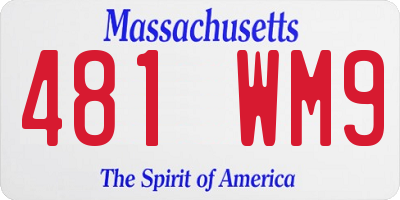 MA license plate 481WM9