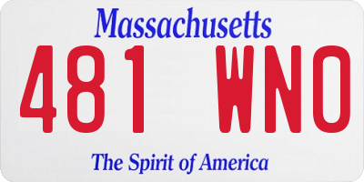 MA license plate 481WN0