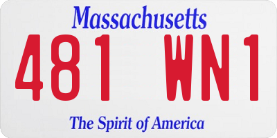 MA license plate 481WN1