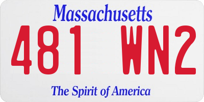 MA license plate 481WN2