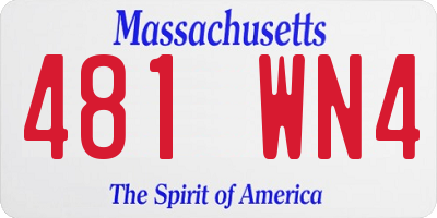 MA license plate 481WN4