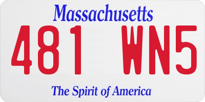 MA license plate 481WN5