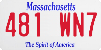 MA license plate 481WN7