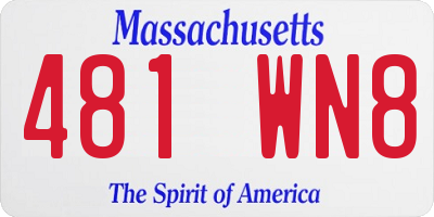 MA license plate 481WN8