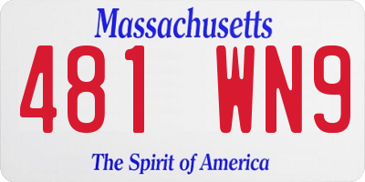 MA license plate 481WN9