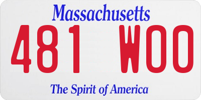 MA license plate 481WO0