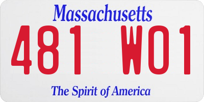 MA license plate 481WO1