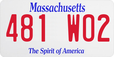 MA license plate 481WO2