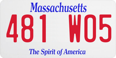 MA license plate 481WO5