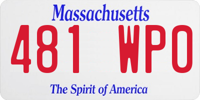 MA license plate 481WP0