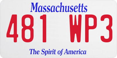 MA license plate 481WP3