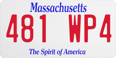 MA license plate 481WP4