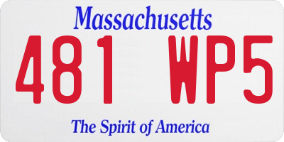 MA license plate 481WP5