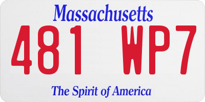 MA license plate 481WP7