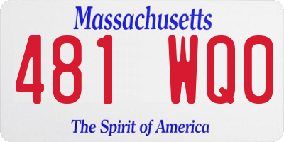 MA license plate 481WQ0