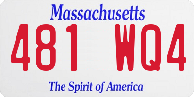 MA license plate 481WQ4