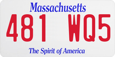 MA license plate 481WQ5