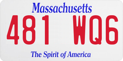 MA license plate 481WQ6
