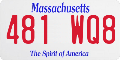 MA license plate 481WQ8