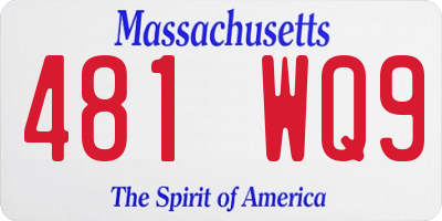 MA license plate 481WQ9