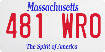 MA license plate 481WR0