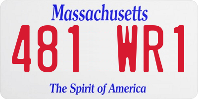 MA license plate 481WR1