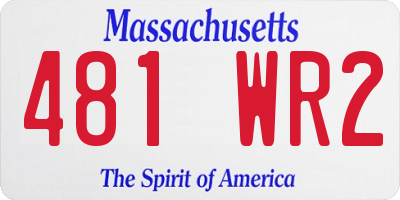 MA license plate 481WR2